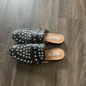 Steve Madden Black Mules with Silver Studs